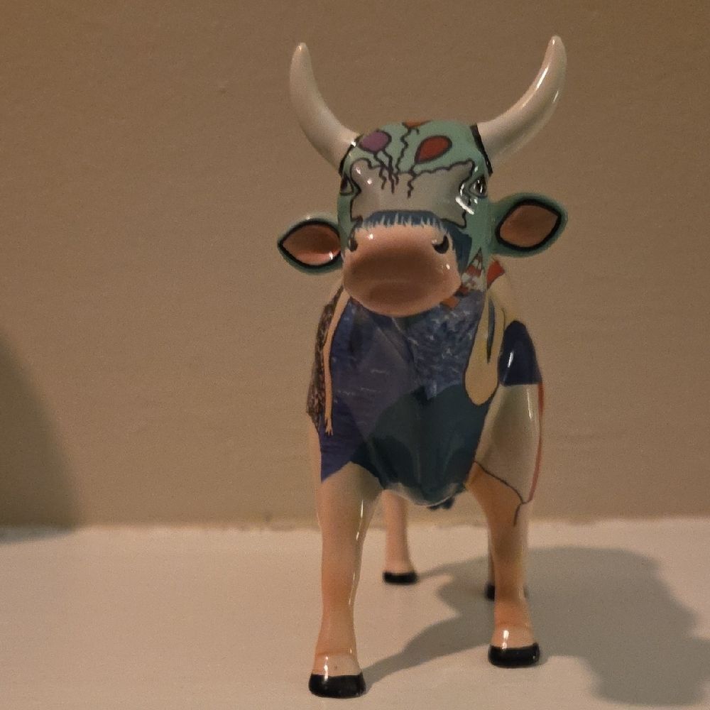 Colorful Artistic Cow Figurine - Picture 2 of 9